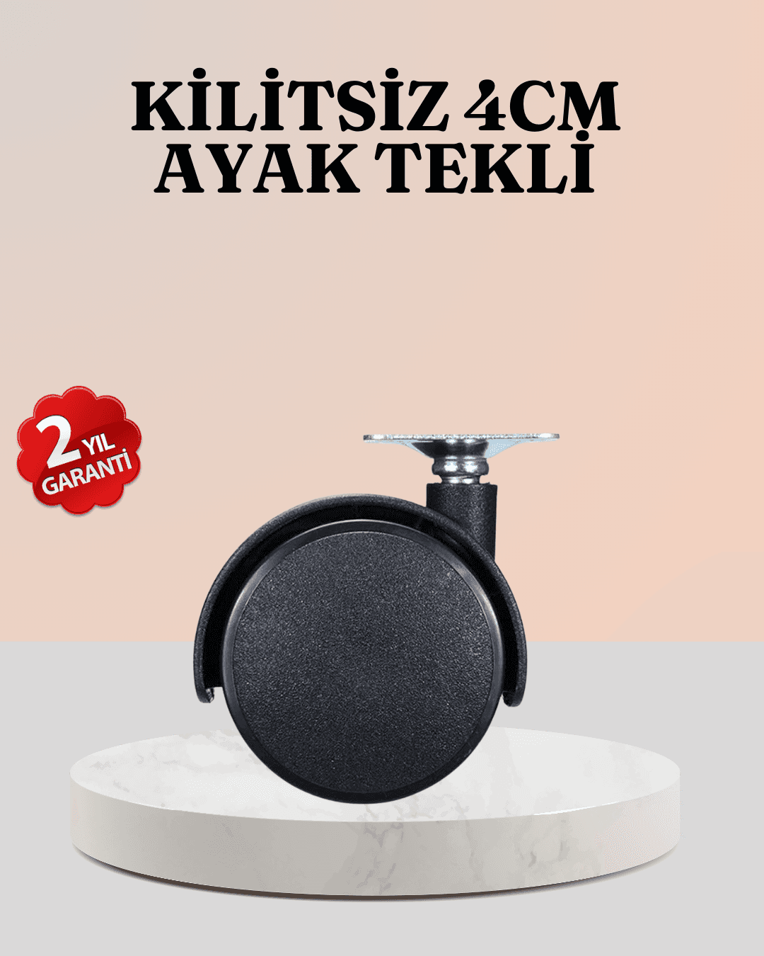 4 cm Çap Kilitsiz Tekerlek Ayağı Tekli Hafif Mobilyalar İçin