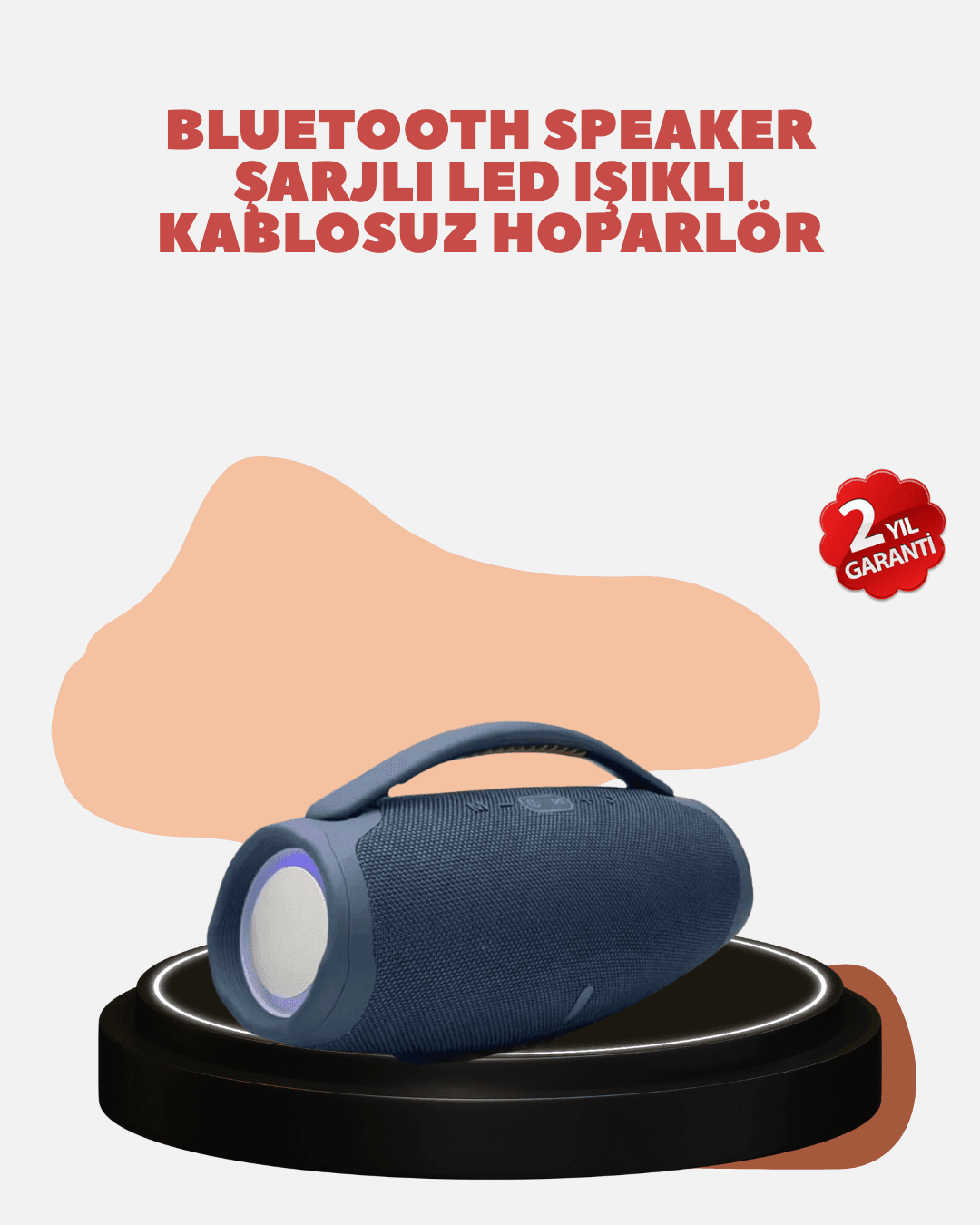 Renkli LED Efektli Suya Dayanıklı Taşınabilir Kablosuz Hoparlör