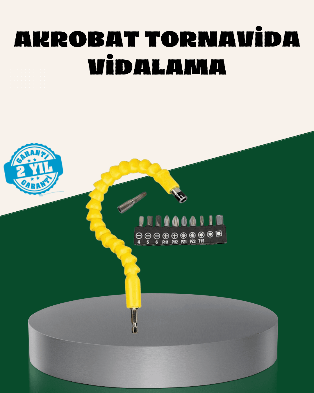 12 Parça Akrobat Bits Seti Çok Amaçlı Vidalama Dayanıklı Çelik
