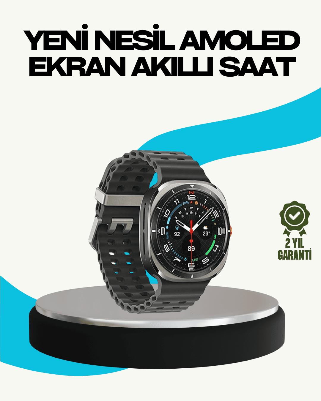 Kablosuz Şarjlı Akıllı Saat Tüm Telefonlarla Uyumlu Çok Fonksiyonlu