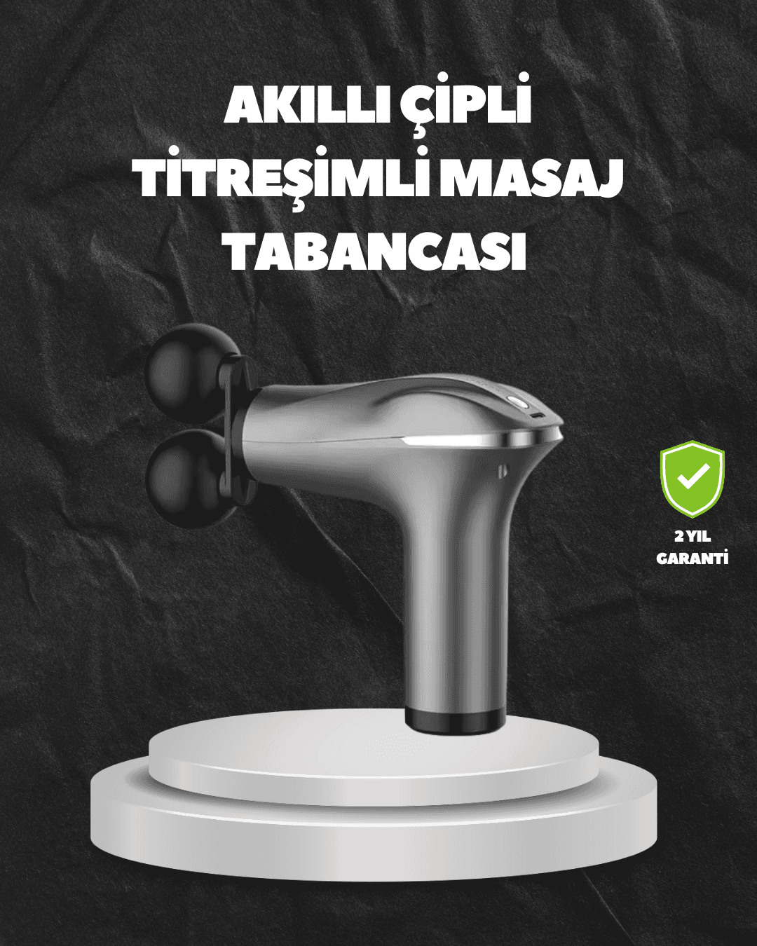 4 Başlıklı Şarjlı Masaj Tabancası Bel Sırt Boyun Bacak Kas Rahatlatıcı