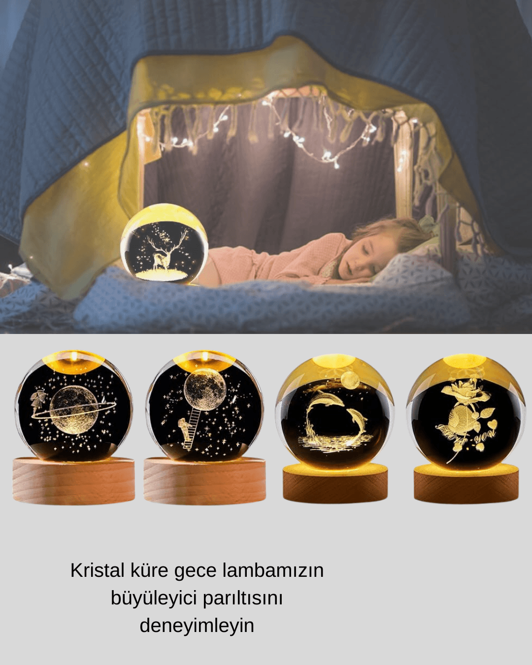LED Işıklı Yunus Küre Ahşap Standlı Modern Dekoratif Aksesuar 4