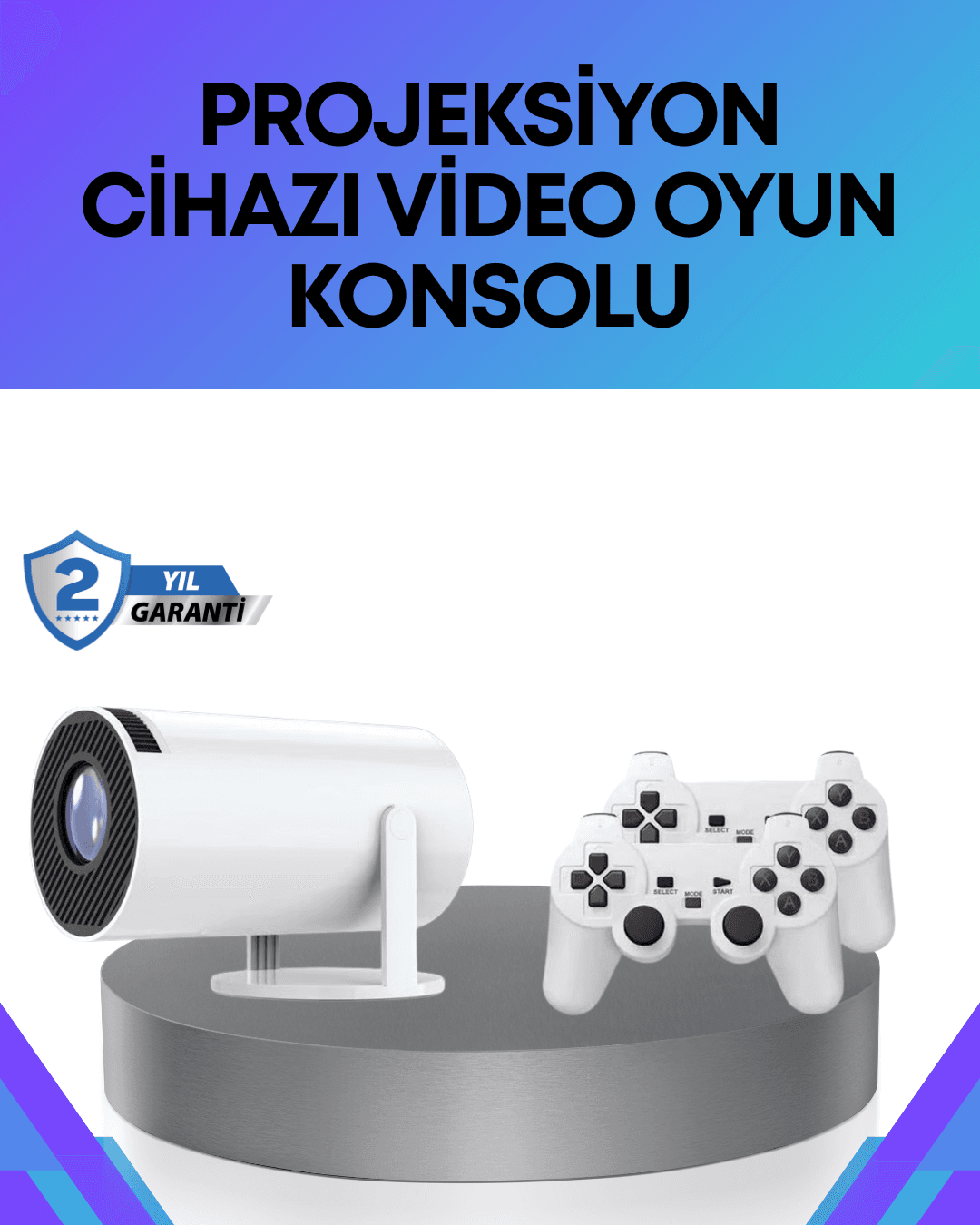 Oyun Konsolu Uyumlu Kablosuz Projeksiyon Cihazı Ev Sinema Deneyimi