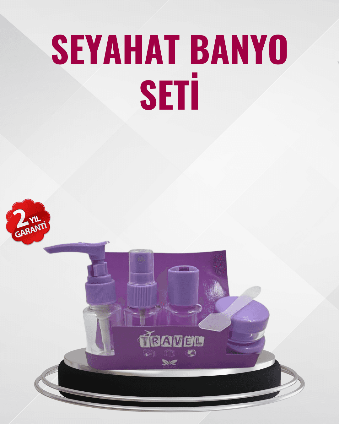 Seyahat Boy Banyo Seti 5’li Mini Şişe ve Krem Kutusu Çantalı