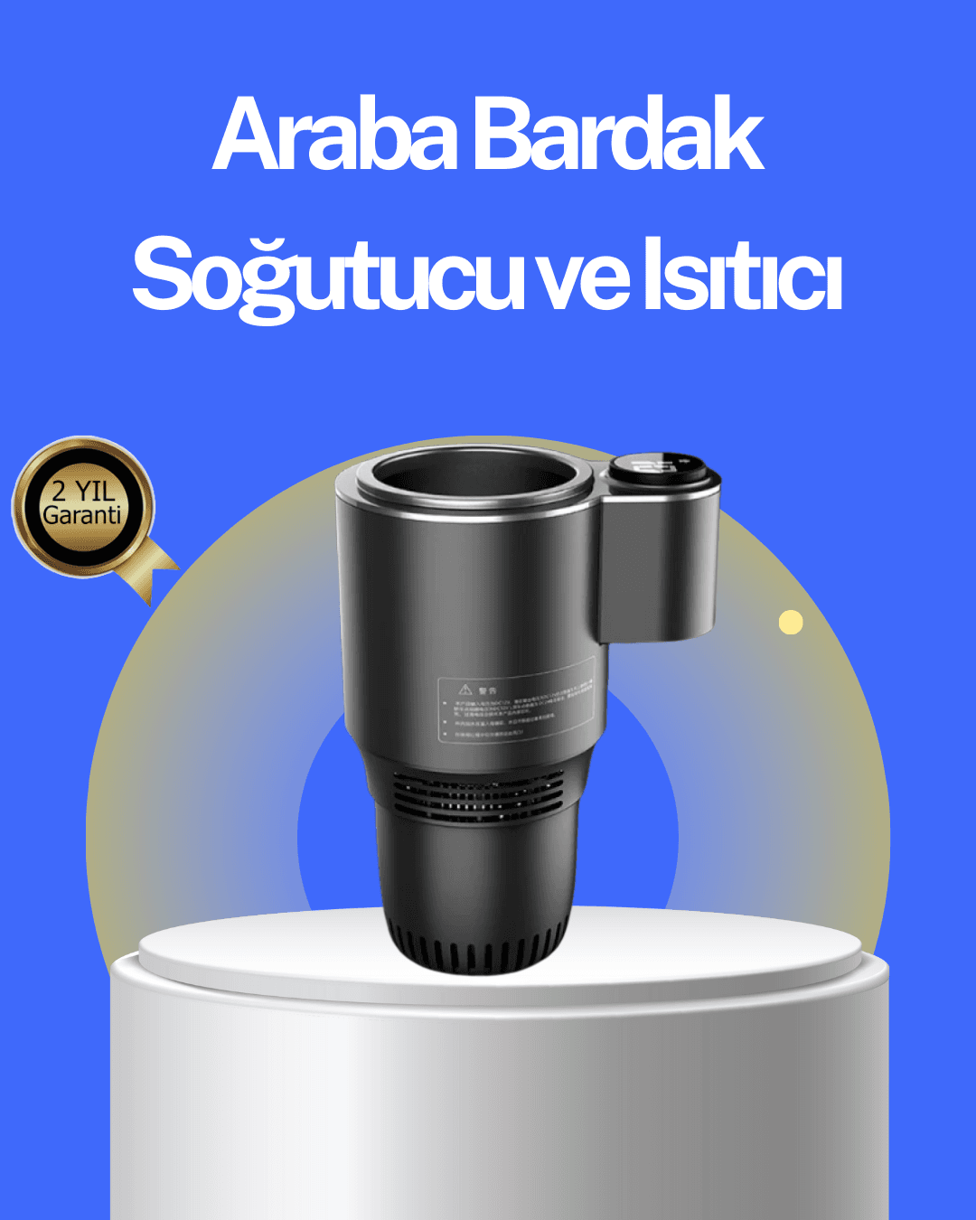 Araç İçi Isıtıcı Soğutucu Bardaklık 60°C Isıtma -4°C Soğutma