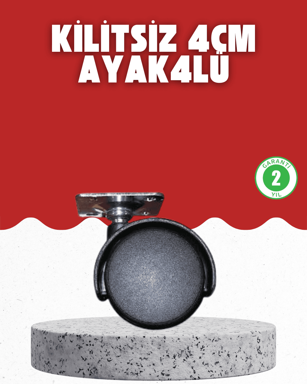 4 cm Kilitsiz Tekerlek Ayak Seti Zemin Koruyucu