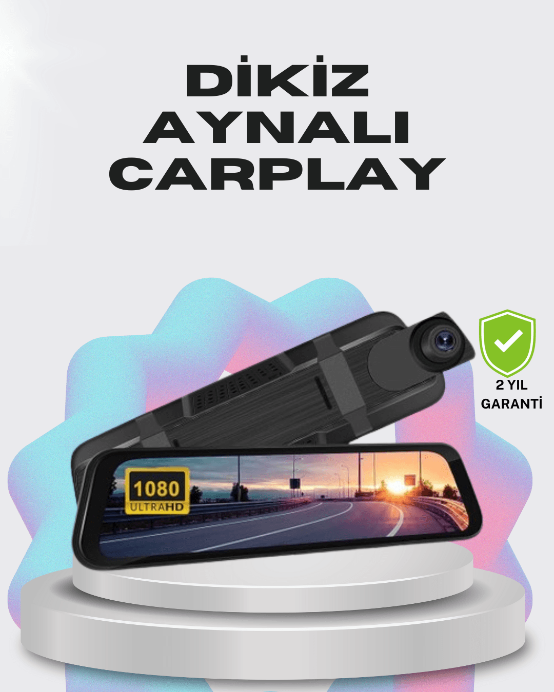 1080P Çift Kameralı Dokunmatik Dikiz Aynası G Sensörlü