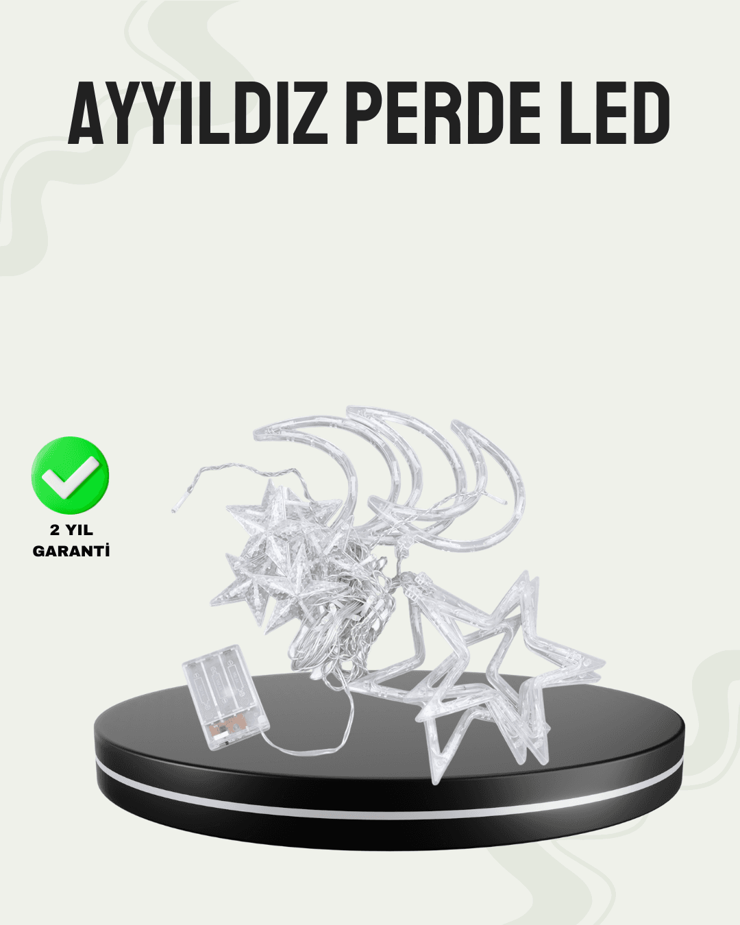 Prizli Yıldız Ay Perde LED Işık Ev ve Organizasyon Dekoru 126 LED
