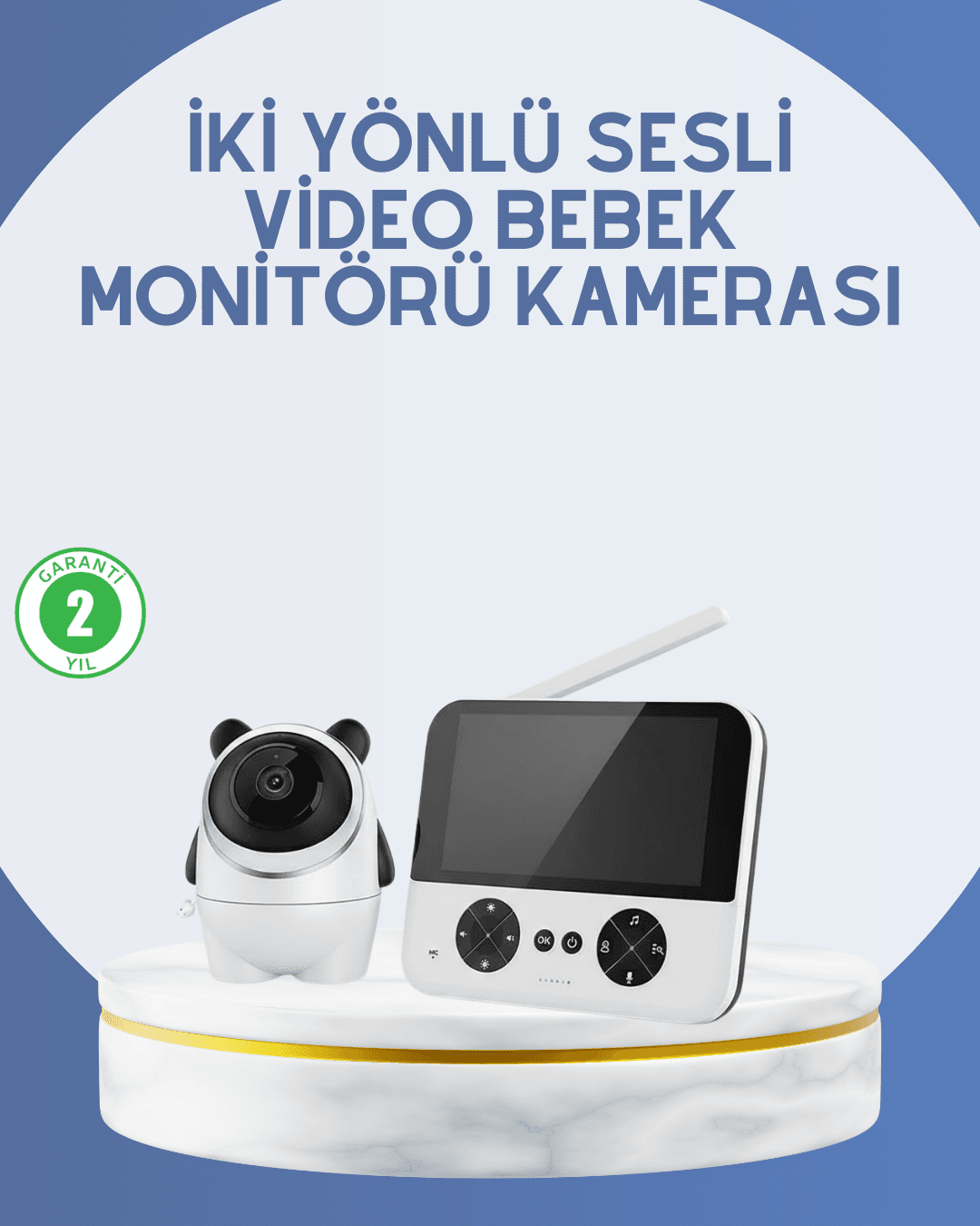 Kablosuz Bebek Monitörü 720P Görüntü ve Geniş Ekran