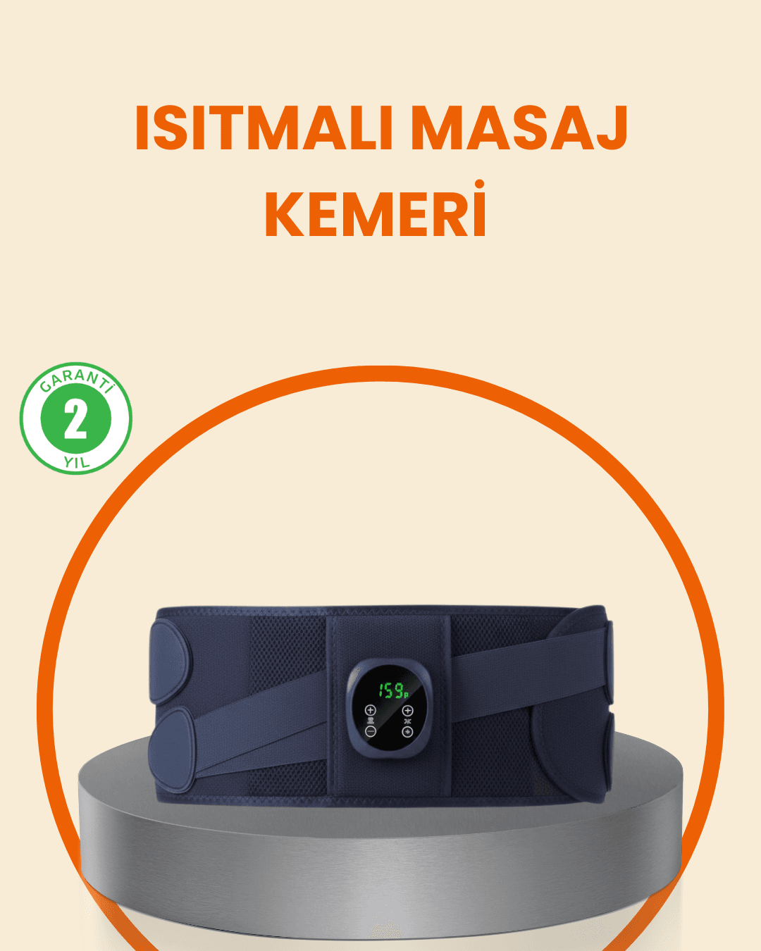 Isıtmalı Masaj Kemeri Dijital Ekranlı Bel Çevresi 100 cm Altı Uyumlu
