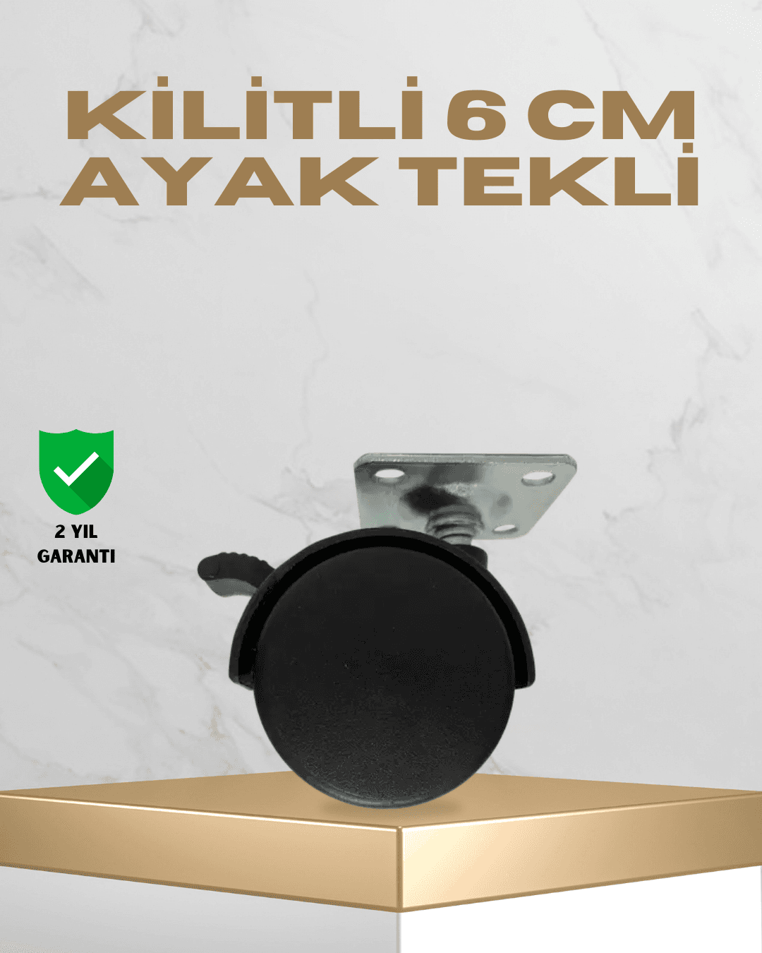 Sehpa ve Masa İçin 6 cm Kilitli Ayak