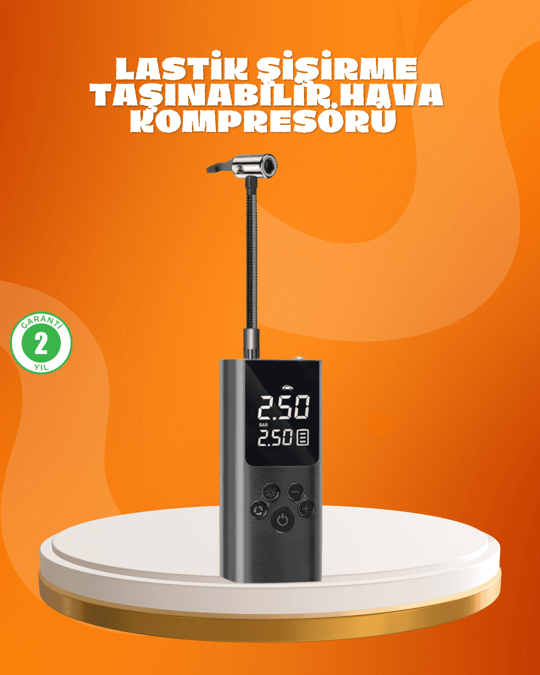 Çoklu Valf Adaptörlü Dijital Hava Pompası