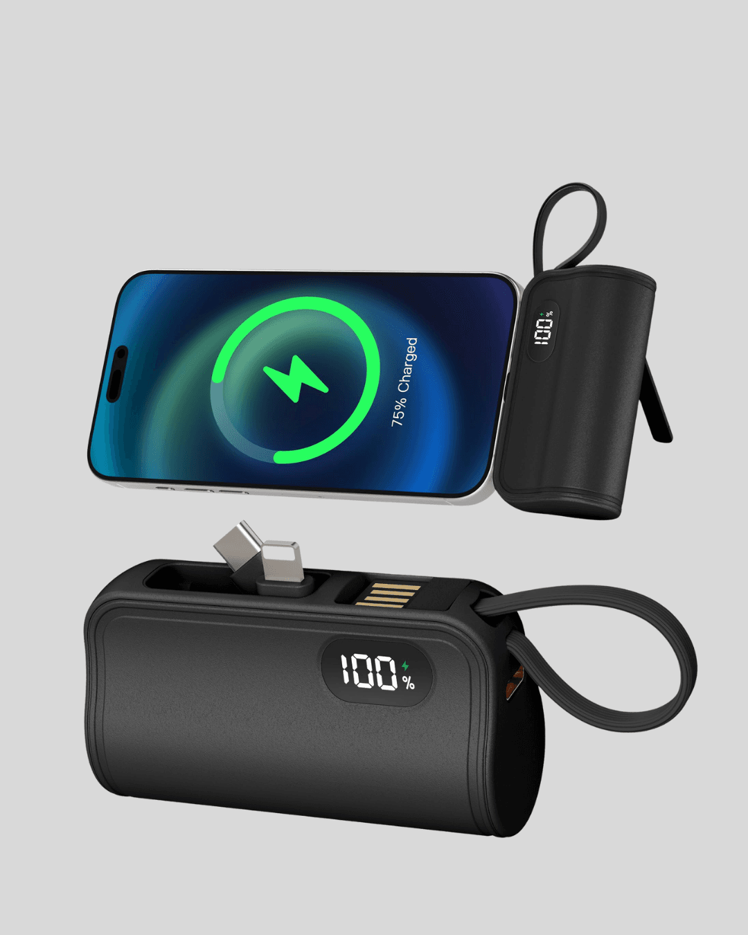 Dahili Type-C Konektörlü Mini 2000mAh Powerbank 3