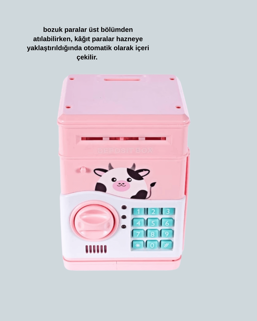 Pembe Şifreli Eğitici ATM Kasa Çocuk Kumbarası 3