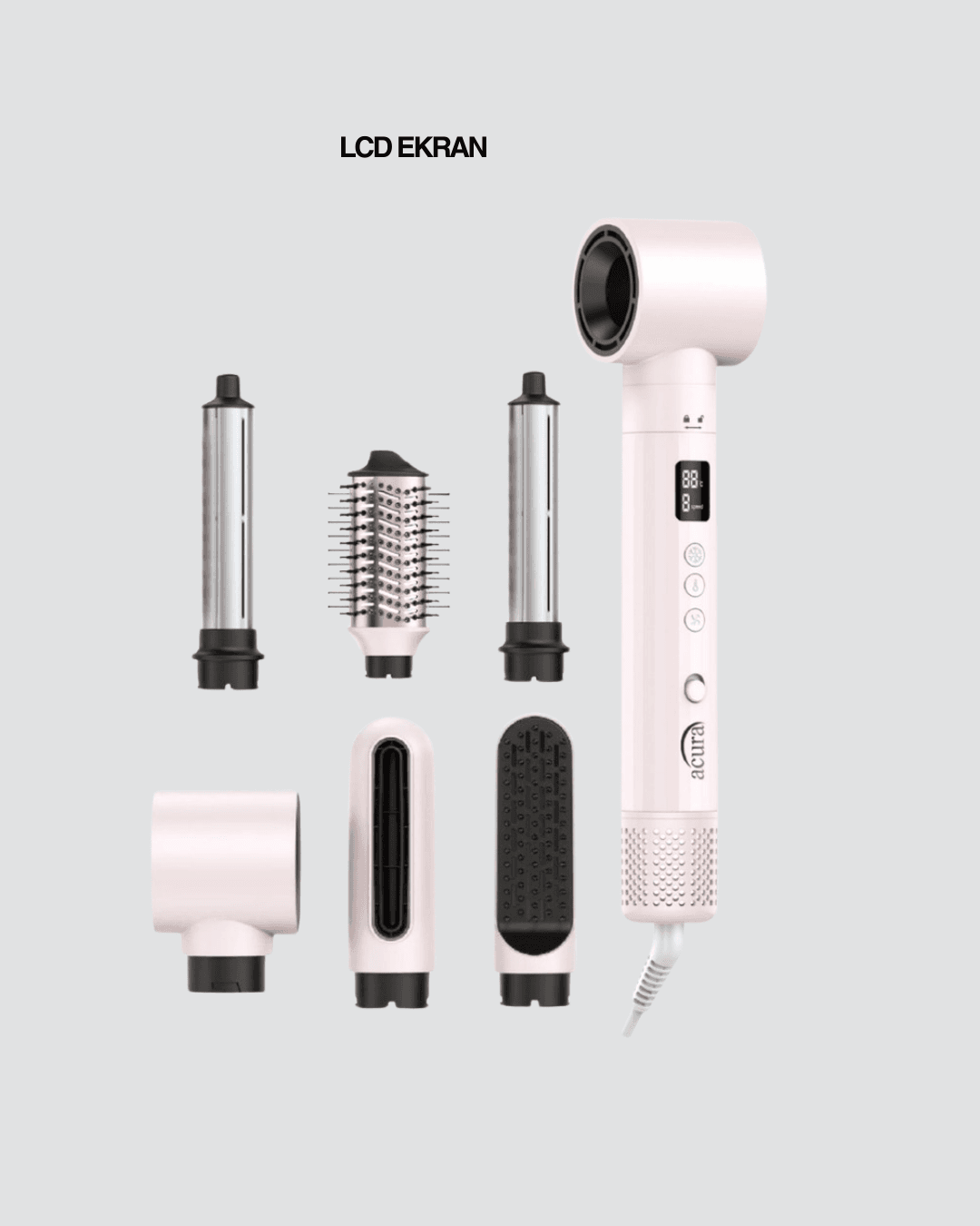 Motorlu LCD Ekranlı Saç Şekillendirme Seti 6-in-1 Airstyle 110.000 RPM 3