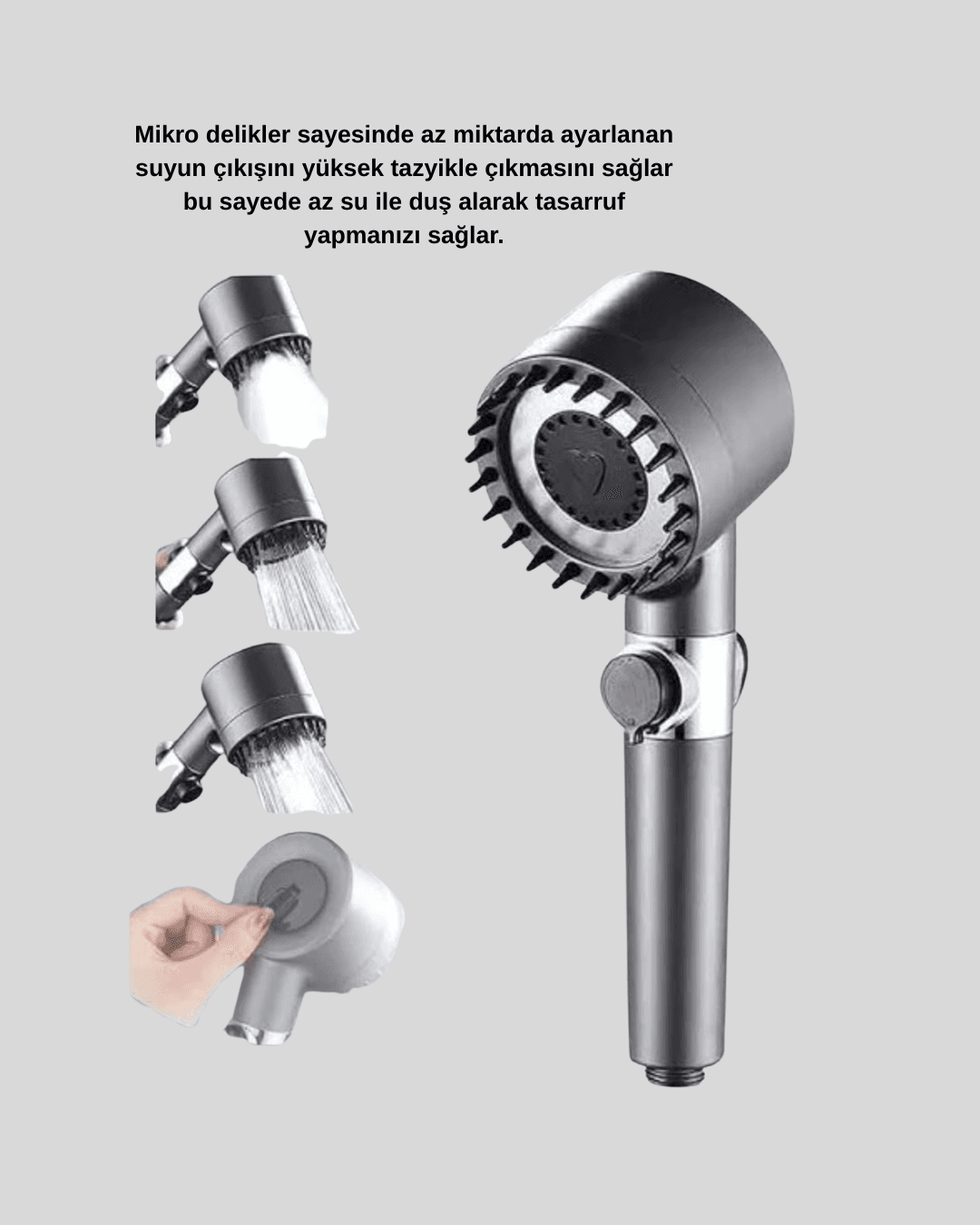 Spa Etkili Masaj Uçlu Duş Başlığı Ergonomik Tasarım 3