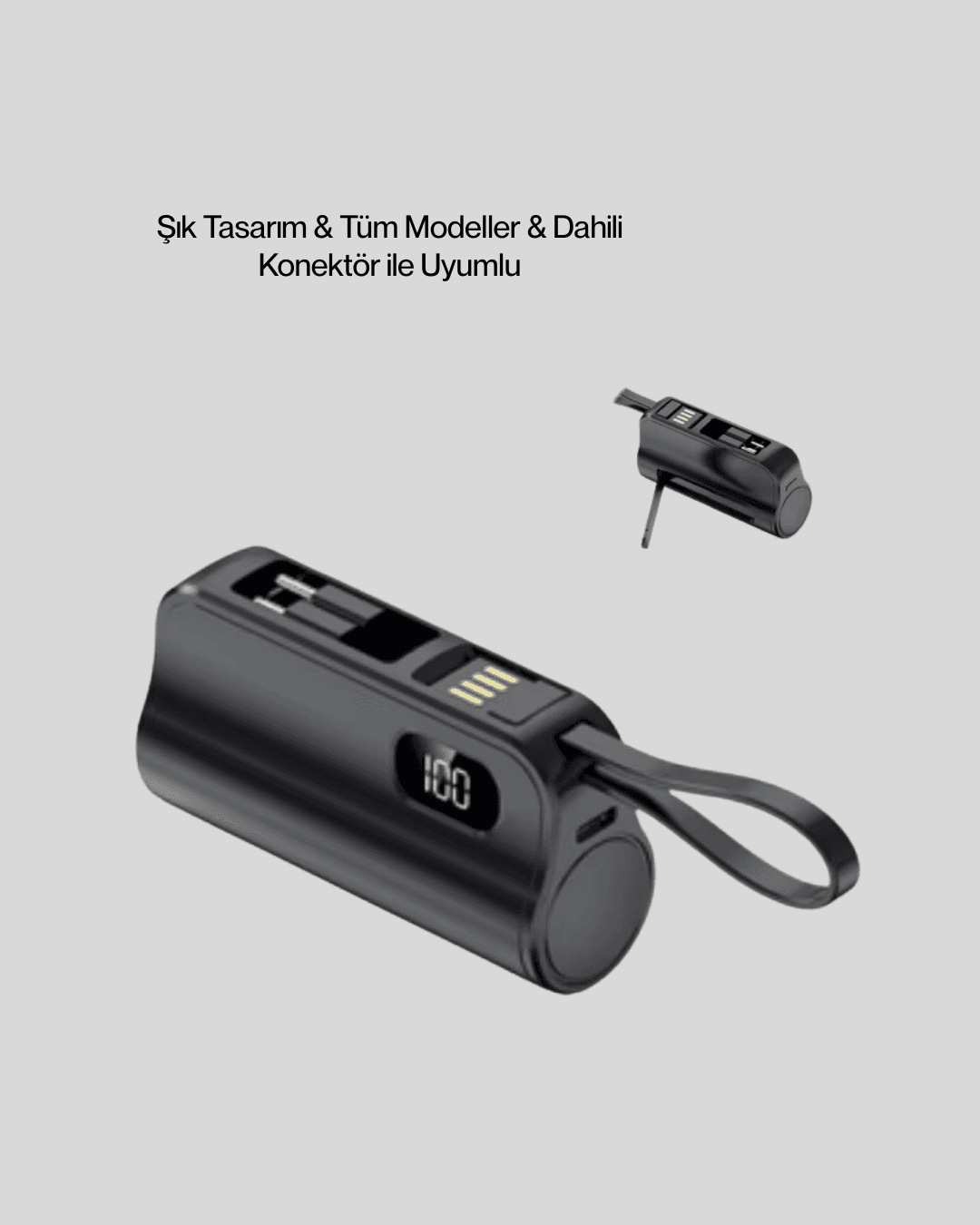 Dahili Type-C Konektörlü Mini 2000mAh Powerbank 4