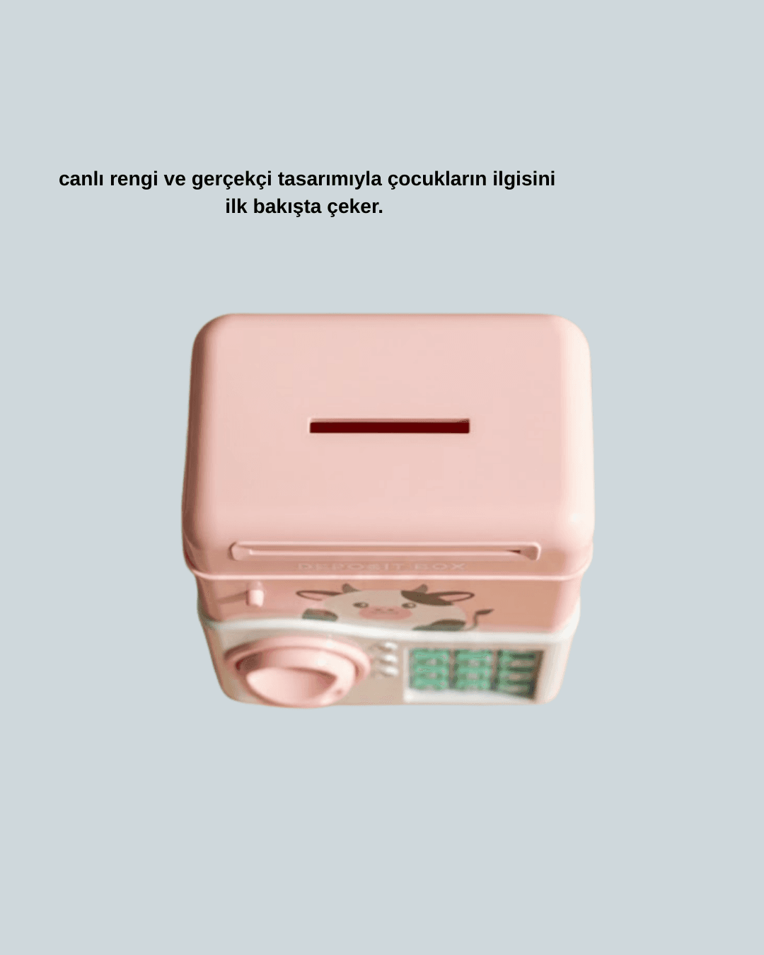 Pembe Şifreli Eğitici ATM Kasa Çocuk Kumbarası 4