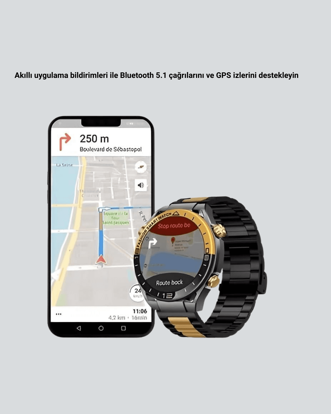 Amoled Ekran Akıllı Saat Bluetooth 5.1 Çağrı Destekli 3 Bileklikli 4