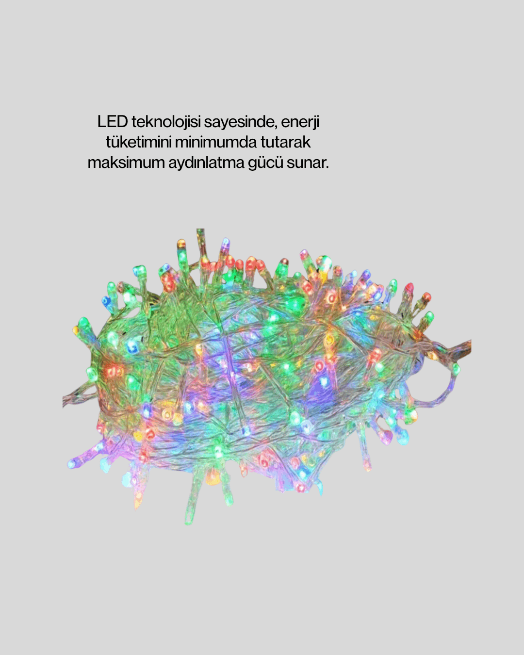 Dekoratif Peri Led 5 m 50 Ampullü Şeffaf Kablo Aydınlatma 5