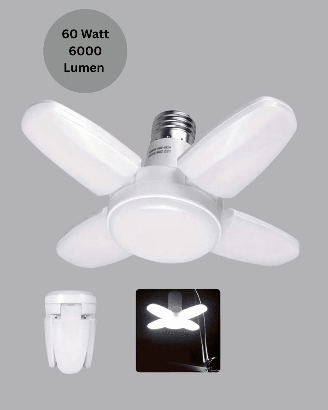 Enerji Tasarruflu LED Ampül 60 Watt 4 Kollu Beyaz Işık 4