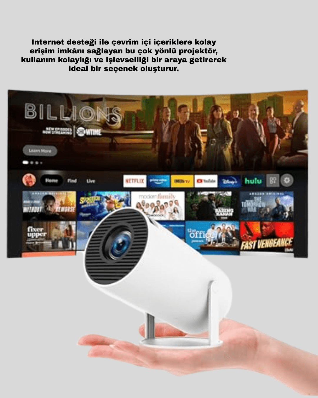2.4G Kablosuz Destekli Oyun ve Film Projeksiyonu Ev Kullanımı İçin 5