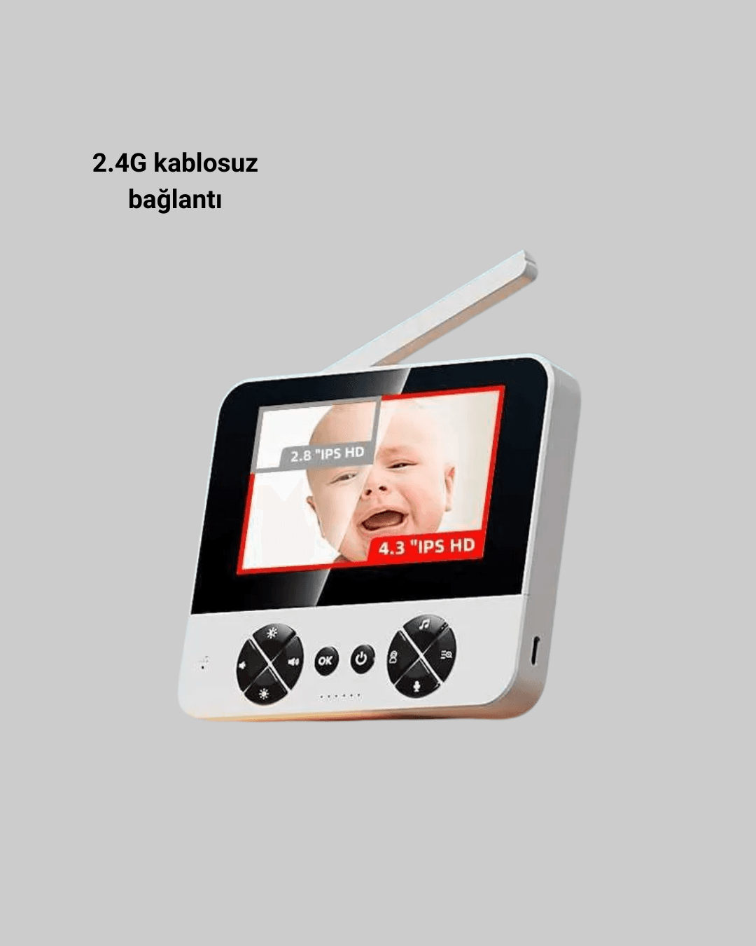 720P Bebek Kamerası Uzaktan Kontrollü Gece Görüşlü Monitör 5