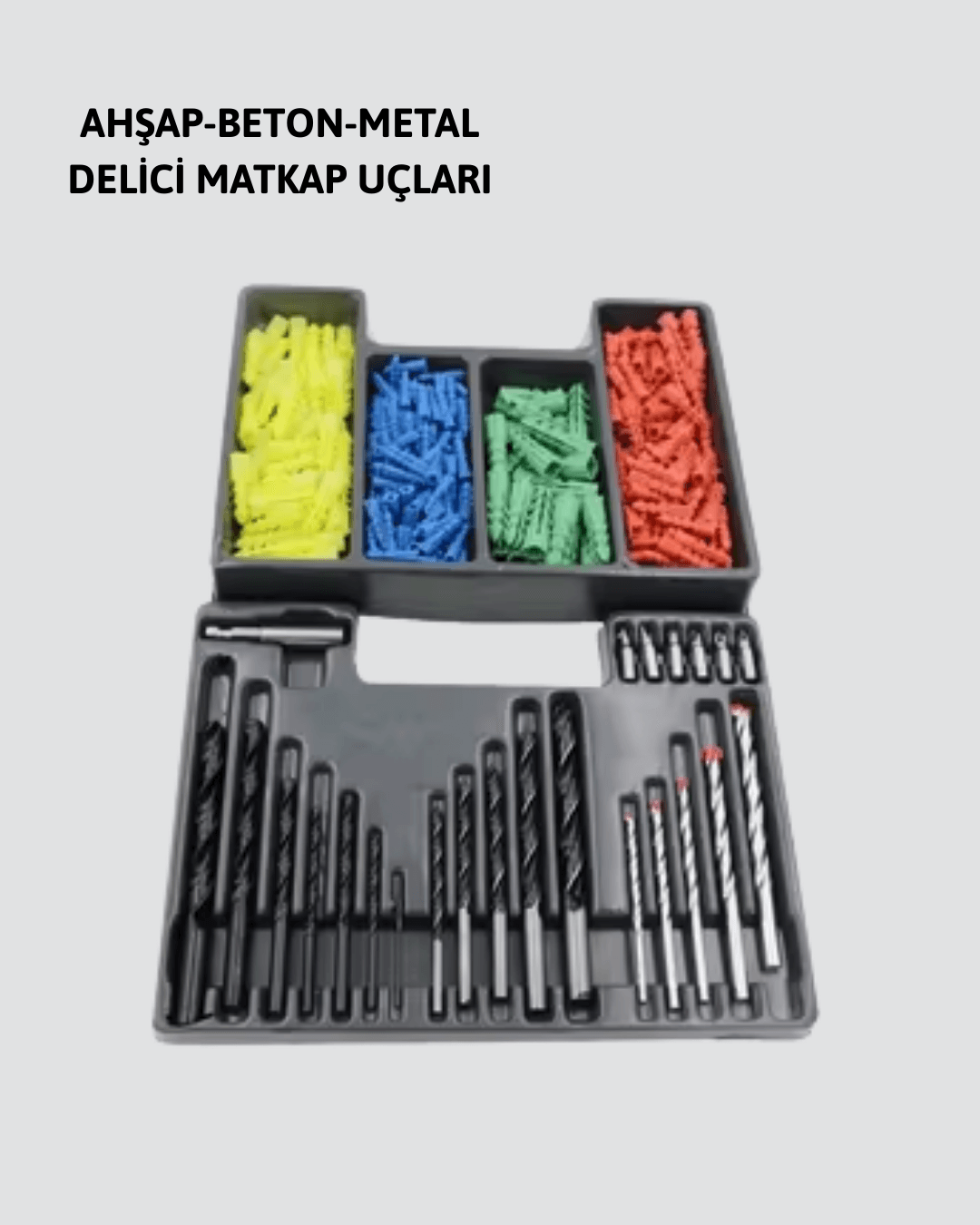 Kapsamlı Matkap Ucu Seti Organizer Kutulu Ahşap Metal Beton Delme 5