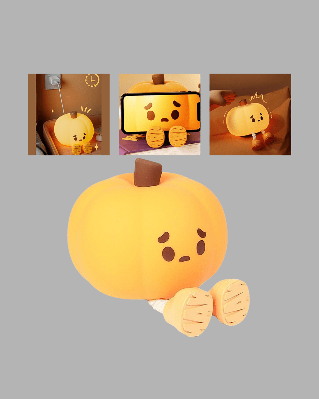 Pumpkin LED Gece Lambası Üç Kademeli Işık Ayarlı 5