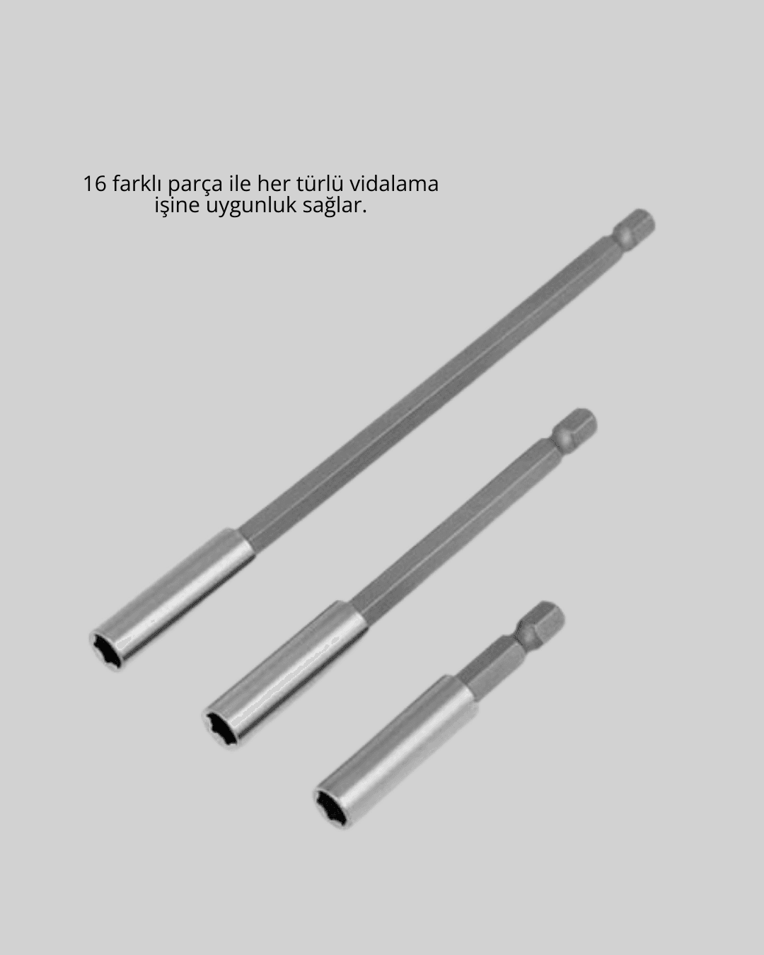 Ergonomik 16 Parça Bits Tornavida Uç ve Adaptör Seti 5