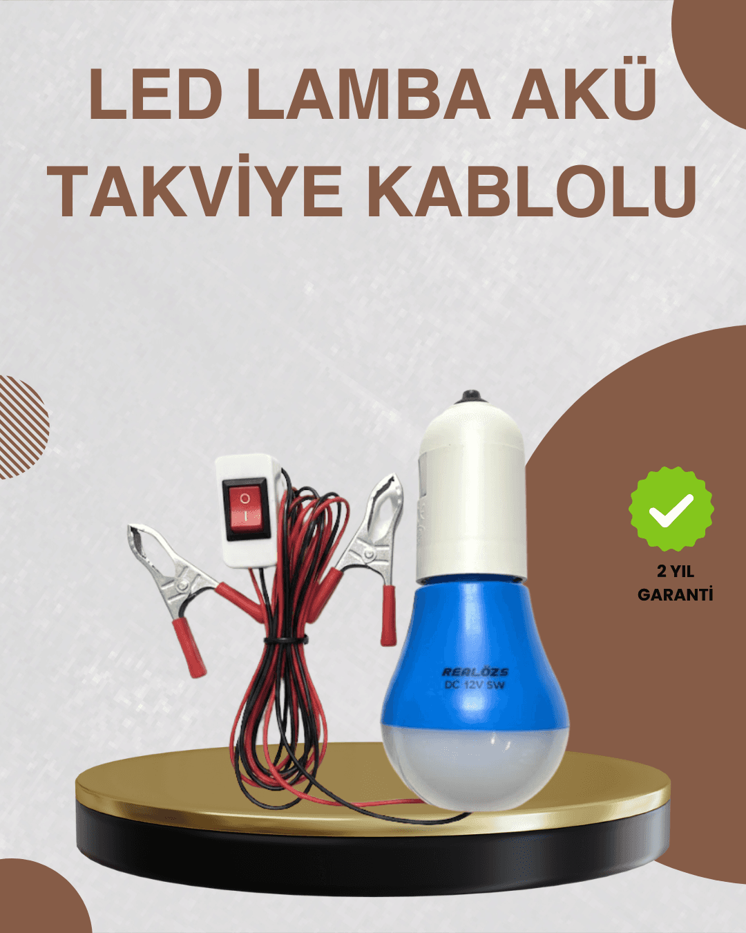 12V LED Ampul Timsah Kıskaçlı Taşınabilir Aydınlatma