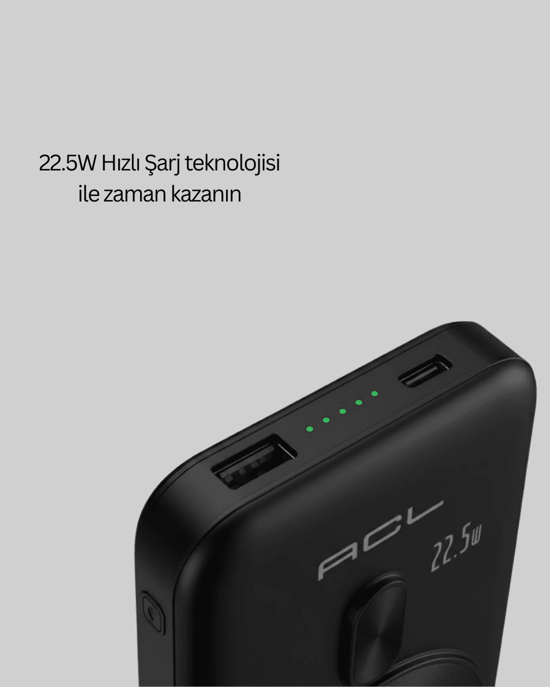 LCD Ekranlı Kablosuz Powerbank Type C ve USB Çıkışlı 6