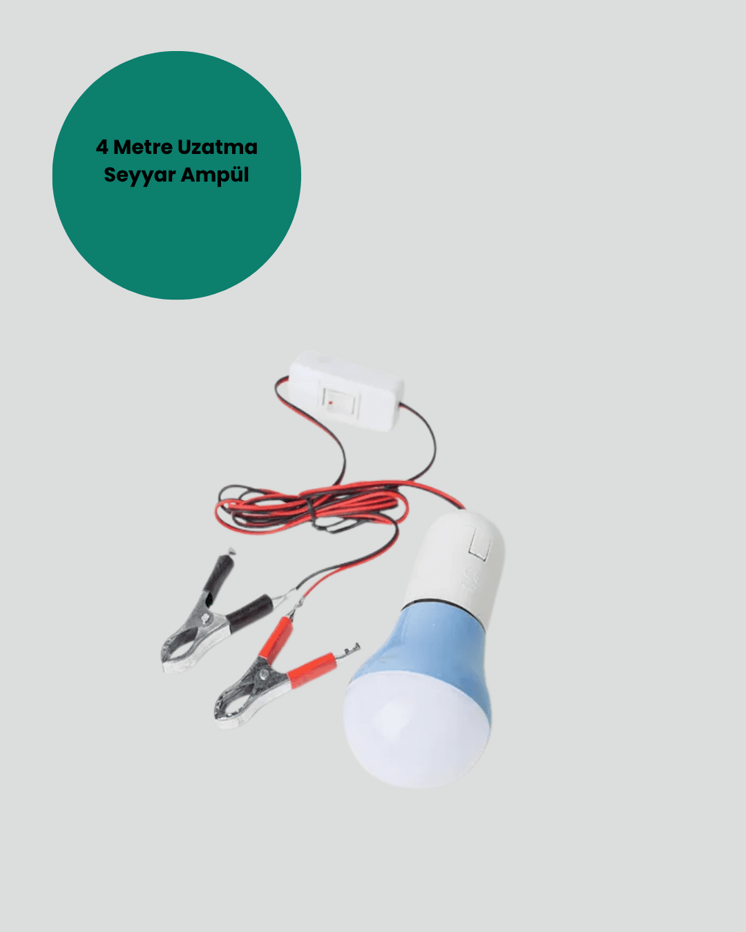 Araç Akü Bağlantılı 12V LED Ampul Pratik Işık Çözümü 6