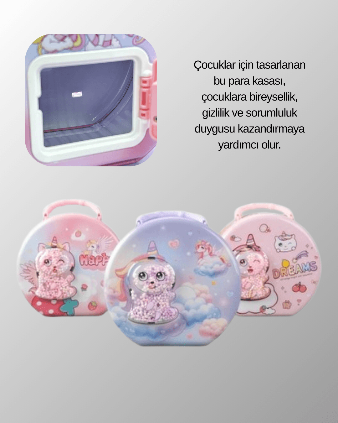 ŞİFRELİ KUMBARA PEMBE 6