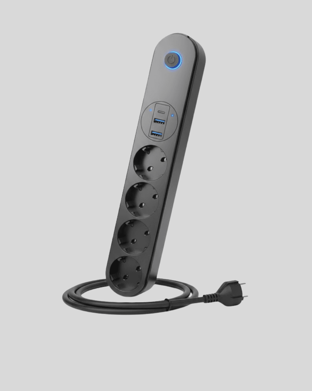 4’lü Çoklu Priz 2 USB Type-C Girişli Akım Korumalı Siyah 6