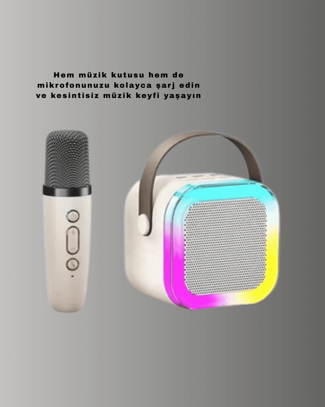 Taşınabilir Karaoke Mikrofon Seti Bluetooth Hoparlörlü 6