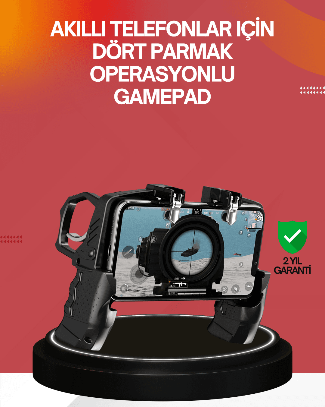 Ergonomik Mobil Oyun Gamepad Tutucu - Dört Parmak Desteği ile Taşınabilir Oyun Aksesuarı