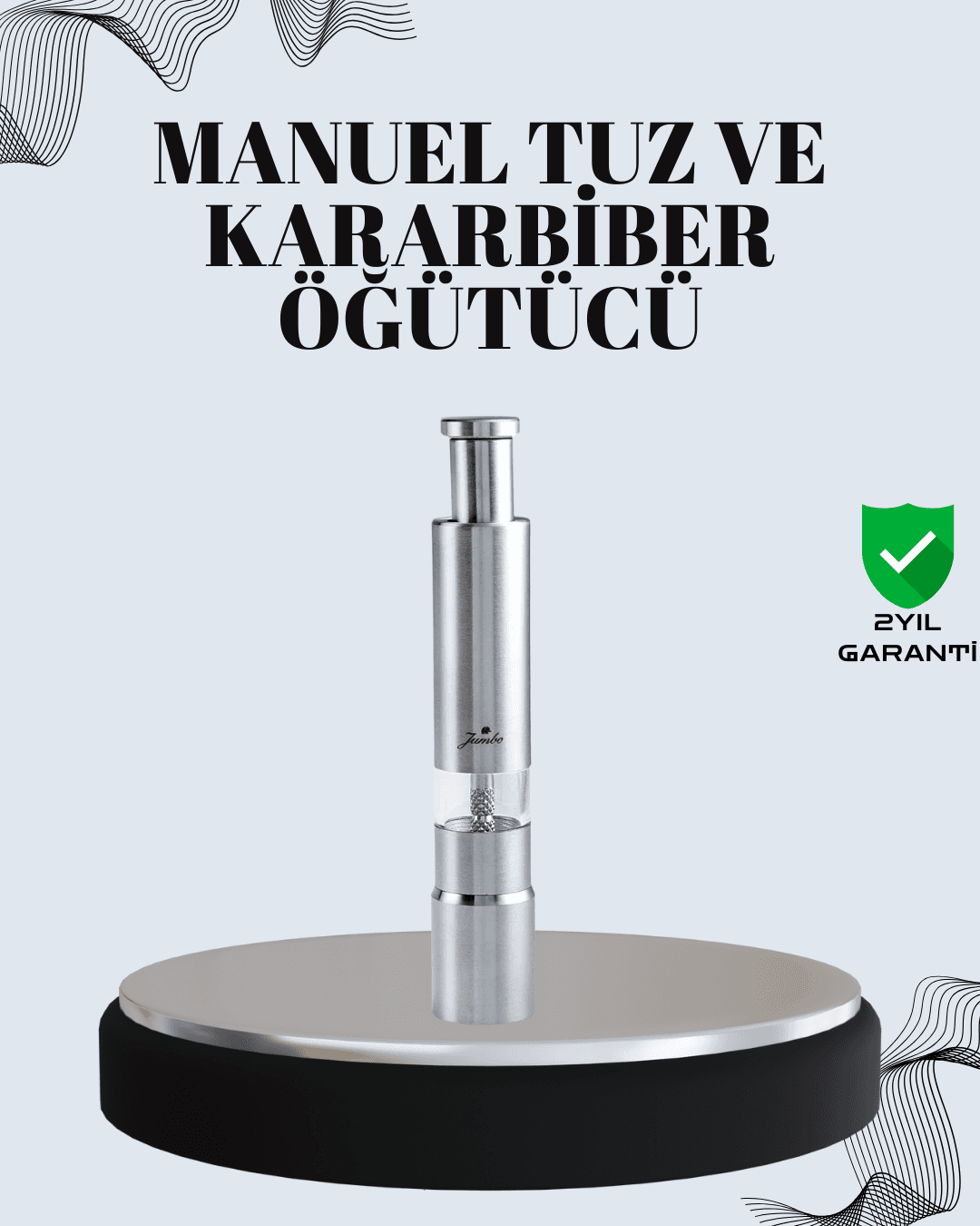 Tuz ve Kararbiber Öğütücü - Şeffaf Akrilik Hazne