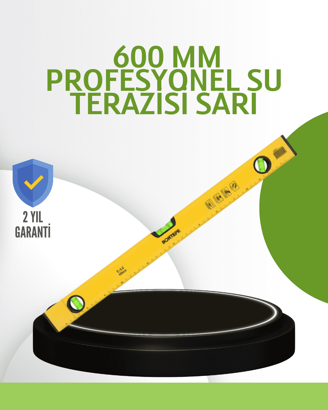 Hassas Ölçüm Sağlayan 600 mm Sarı Su Terazisi