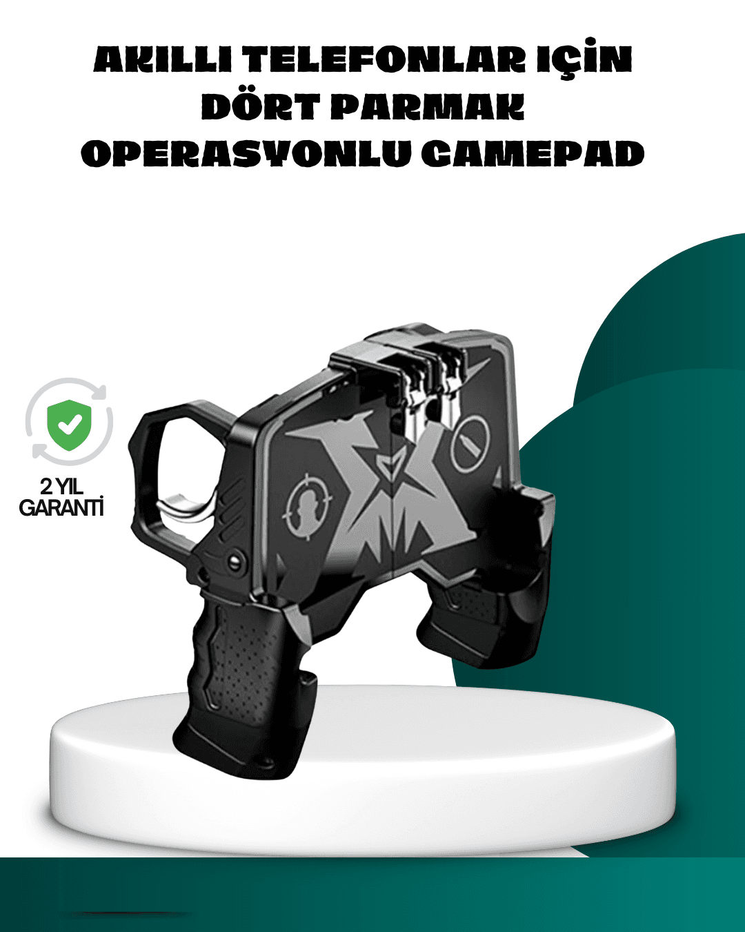 Mobil FPS Oyunlar İçin Dört Parmak Uyumlu Gamepad Ergonomik Kontrol