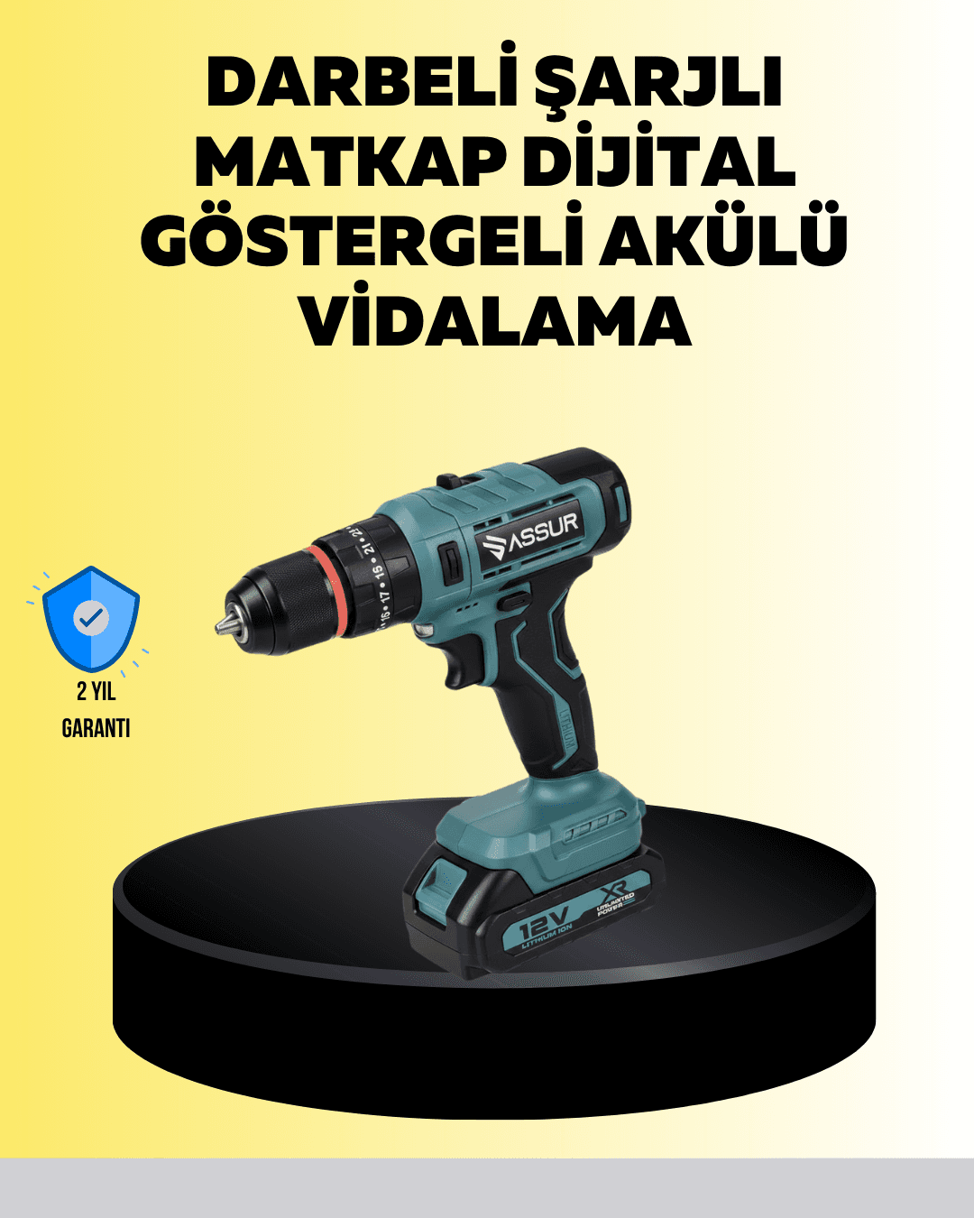 Dijital Ekranlı Matkap Seti Çift Akülü