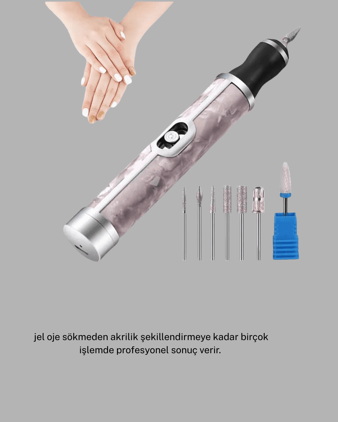 Tırnak Matkabı ve LED Oje Kurutucu 2’li Profesyonel Bakım Seti 3