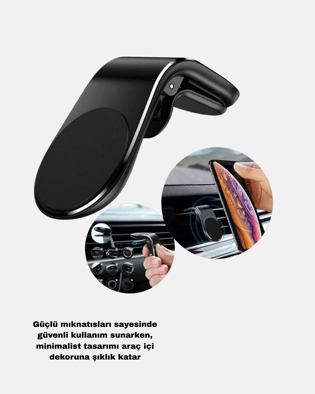 Araç İçi Telefon Tutucu + Quick Charge 3.0 Araç Şarj Cihazı Seti 4