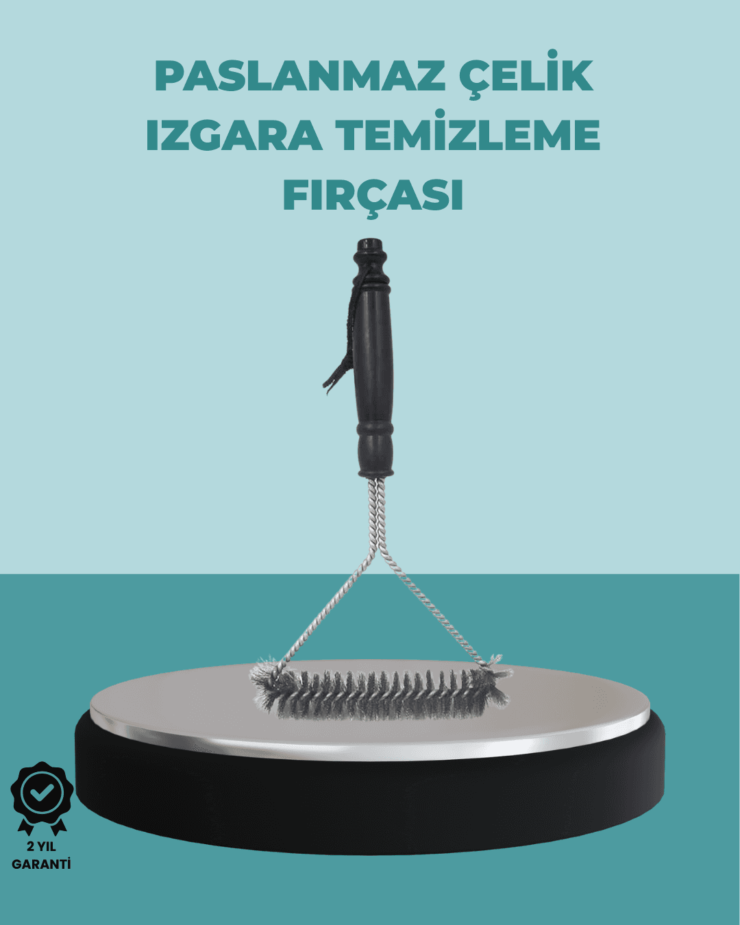 Uzun Saplı Paslanmaz Çelik Izgara Temizlik Fırçası