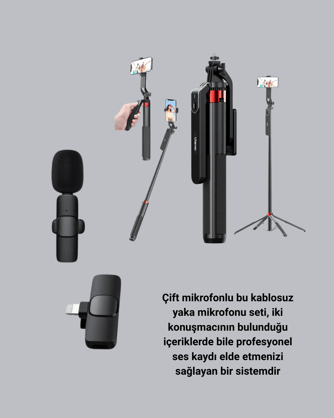 NPL2S TRİPOT +K11 YAKA MİKROFONU SET 4