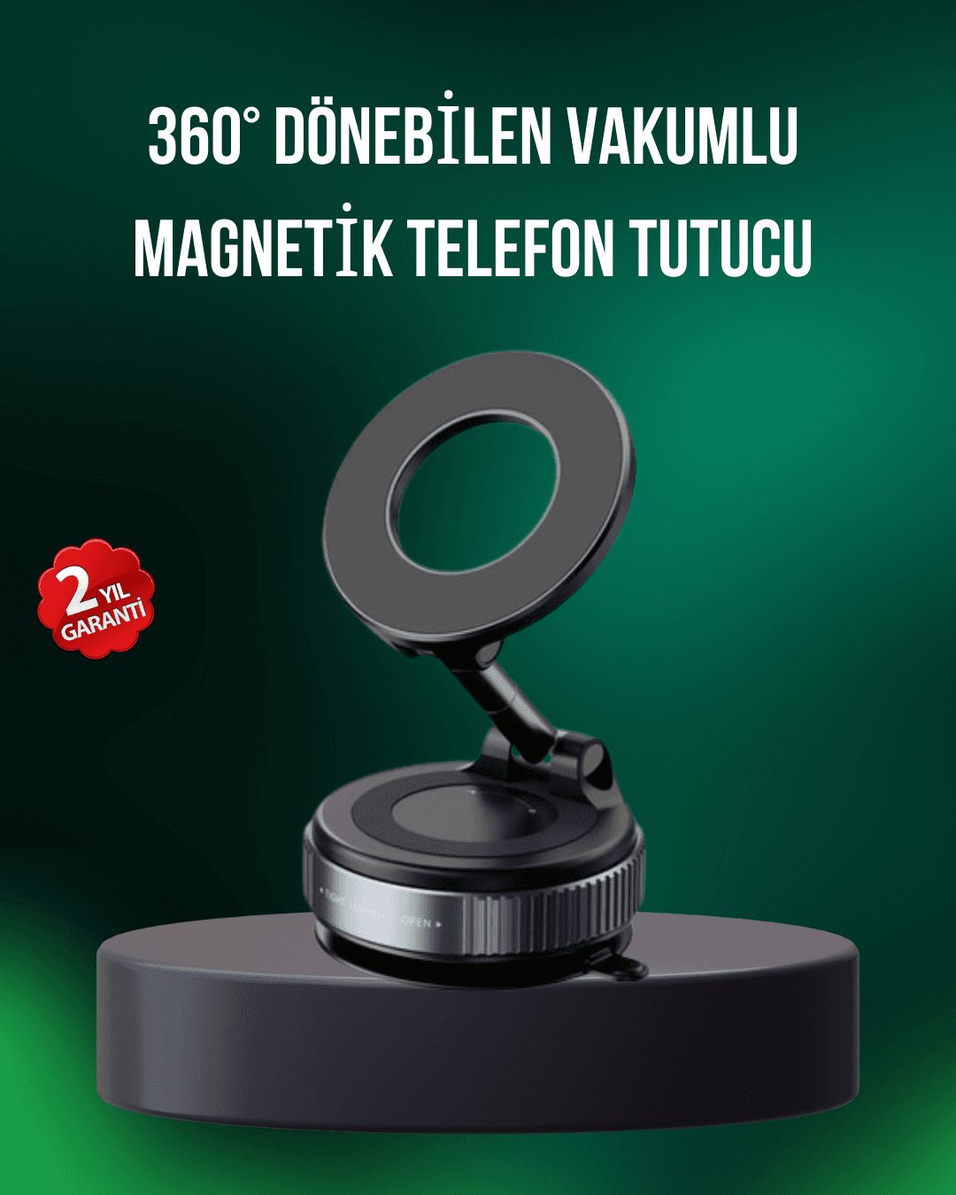 Alüminyum Gövdeli Manyetik Araç İçi Telefon Tutucu