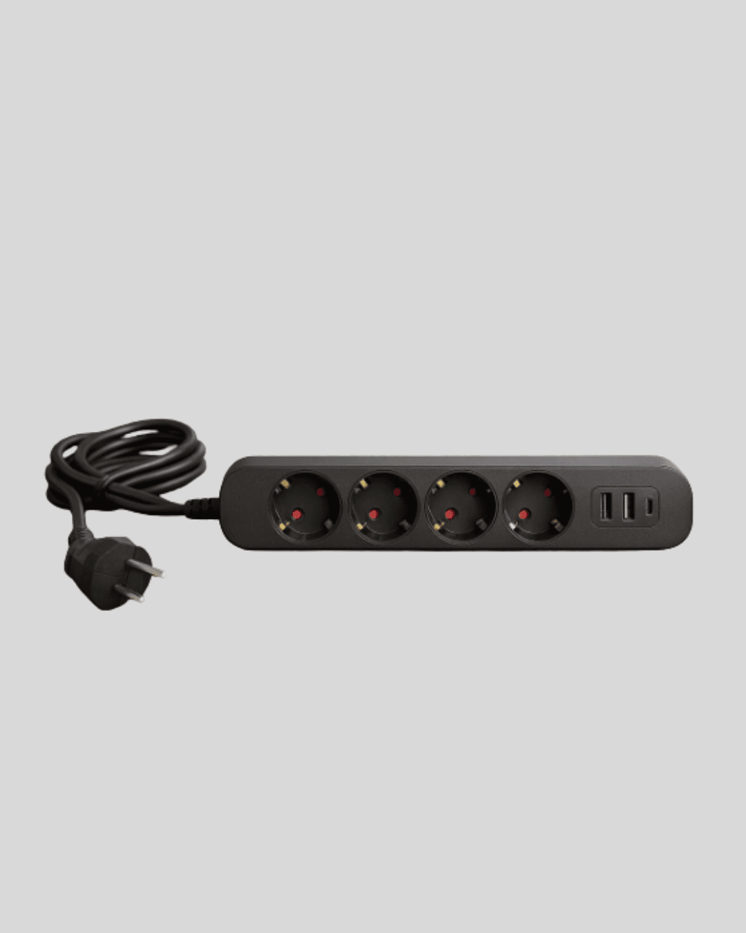 4’lü Çoklu Priz 2 USB Type-C Girişli Akım Korumalı Siyah 3