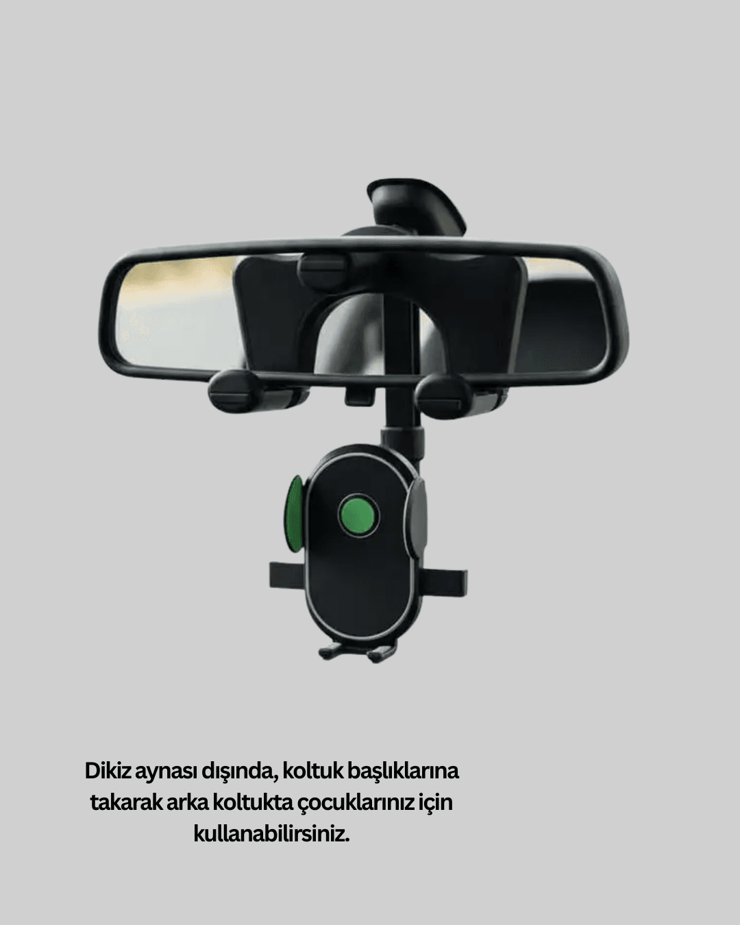 Dikiz Aynasına ve Koltuk Başlığına Uyumlu Telefon Tutucu 4