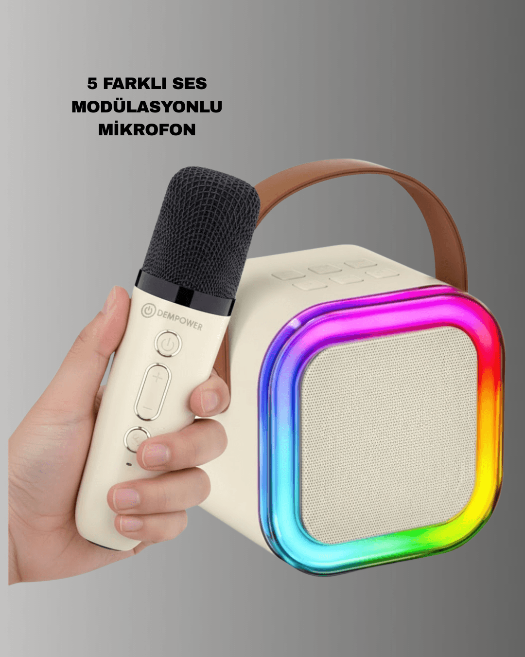 Taşınabilir Karaoke Mikrofon Seti Bluetooth Hoparlörlü 5