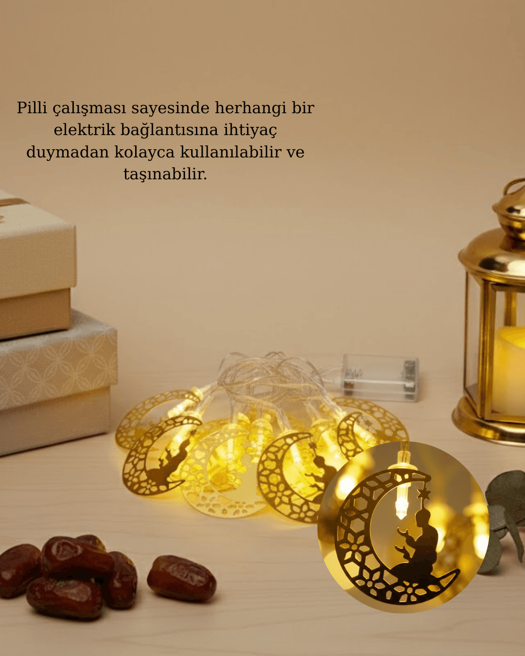 Dekoratif Ramazan Ay Işığı Secde Eden Adam Figürlü 5